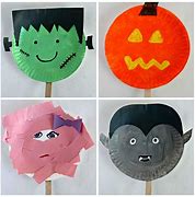 Image result for Paper Plate Crafts for Halloween