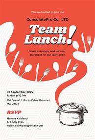 Image result for Orange Lunch Invitation Template