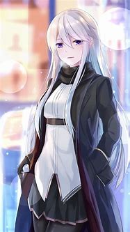 Image result for Anime Girl with White Hair and Blue Eyes and Cat Ears