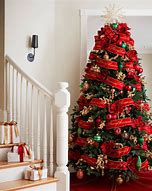 Image result for White Christmas Tree with Ribbon