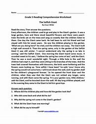 Image result for Free 5th Grade Comprehension Worksheets