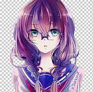 Image result for Black Hair Anime Girl with Glasses