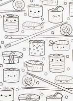 Image result for Sushi Color Book Pages Kawaii