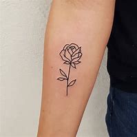 Image result for Fine Line Rose Tattoo On Forearm