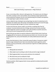 Image result for Science Comprehension Worksheets Grade 6