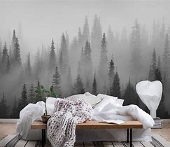 Image result for Black N White Forest Mural