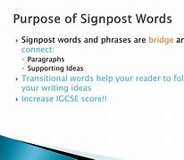 Image result for signpost words