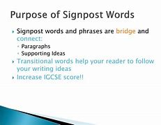 Image result for signpost words