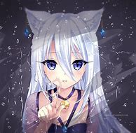 Image result for Anime Girl with White Hair and Blue Eyes and Cat Ears