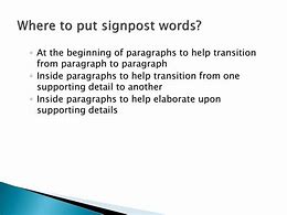 Image result for signpost words