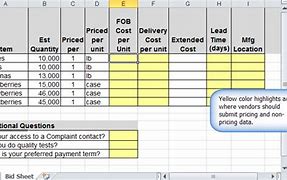 Image result for Bid Leveling Sheet Form