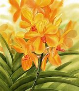 Image result for Yellow Orchid Watercolor