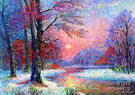 Image result for Folk Art Paintings Winter Scene