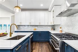 Image result for Navy Blue and Yellow Kitchen