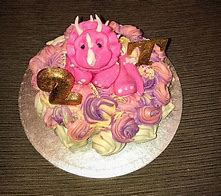 Image result for Pink and Green Dinosaur Cake