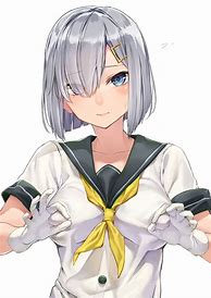 Image result for Short Hair Anime Girl Outline