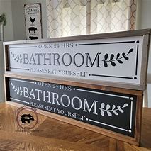 Image result for farmhouse wood signs bathroom