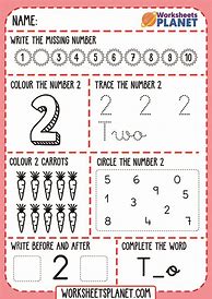 Image result for The Number One Worksheet