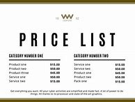 Image result for Free Price List Template Word