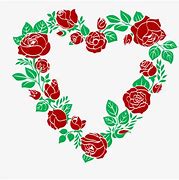 Image result for Rose Heart Clip Art Black and White