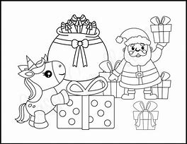 Image result for Christmas Unicorn Coloring