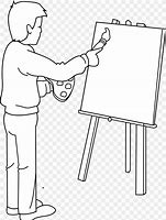 Image result for Black and White Clip Art Artist Painting