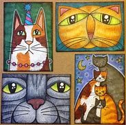 Image result for Whimsical Cat Paintings