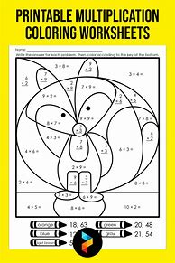 Image result for Multiplication by 2 Coloring Worksheets