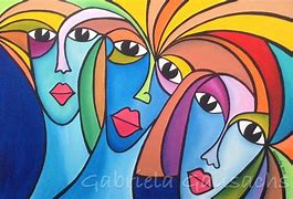 Image result for Girl Abstract Acrylic Paintings