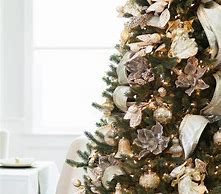 Image result for White Christmas Tree with Ribbon