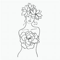 Image result for Girl Line Art