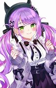 Image result for Anime Girl with Purple Hair and Green Eyes