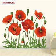 Image result for Poppy Flower Wall Stickers