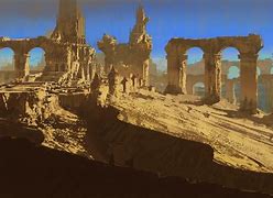 Image result for Ancient Futuristic Ruins Concept Art