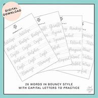 Image result for Bounce Lettering Practice Sheets