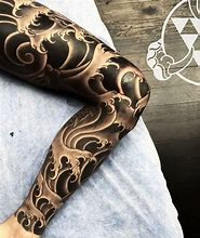 Image result for Black and Grey Leg Sleeve Tattoo