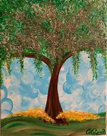 Image result for Acrylic Painting Weeping Willow Tree