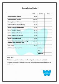 Image result for Free Price List Template Word