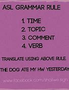 Image result for American Sign Language Grammar