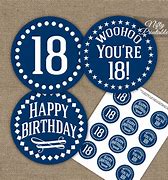 Image result for 18th Birthday Cupcake Toppers Printable