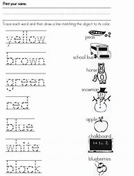 Image result for Free Spelling Color Words Worksheets