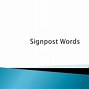 Image result for signpost words