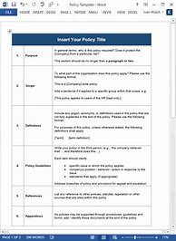 Image result for policy and procedure template word