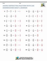 Image result for 5th Grade Fraction Addition Subtraction