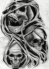 Image result for Black and White Skull Drawings