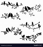 Image result for Siloouettes of Birds On a Branch