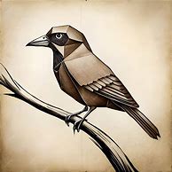 Image result for Drawing of a Bird On a Branch with a Colourful Background