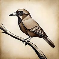 Image result for Colored Vector Drawing of a Bird On a Branch