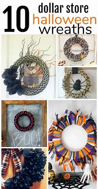 Image result for Dollar Store DIY Halloween Wreaths