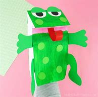 Image result for Paper Bag Frog Puppet